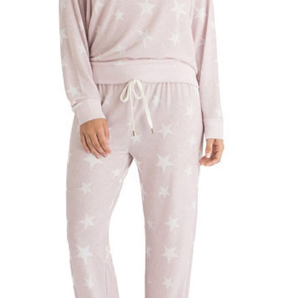 Honeydew Pink Star Seeker Print 2 piece Lounge Pajama Set